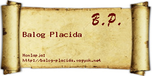 Balog Placida névjegykártya